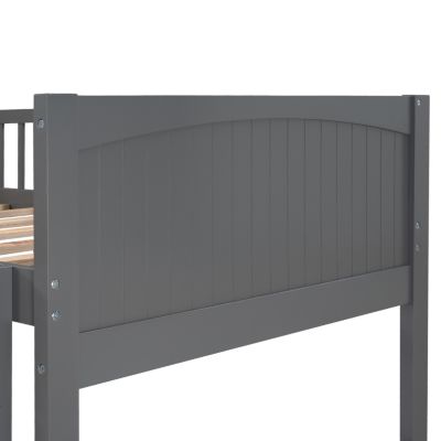 Streamdale Twin Size Bunk Bed With A Loft Bed Attached, With Two Drawers