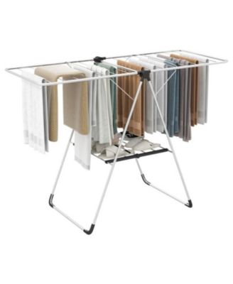 2-Tier Laundry Drying Rack Folding Cloth Rack with Aluminum Frame