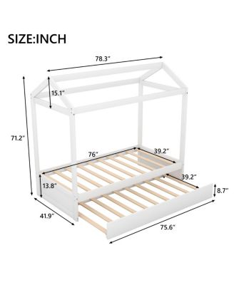 House Bed With Trundle, Can Be Decorated Twin
