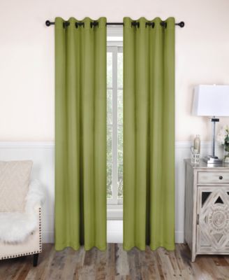 Solid Semi Blackout Grommet Room Darkening Curtain Panels, Set of 2