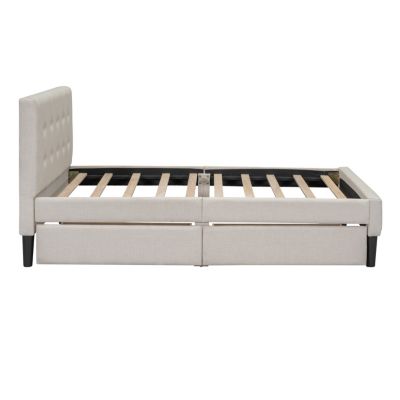 Streamdale Twin Size Upholstered Platform Bed With 2 Drawers