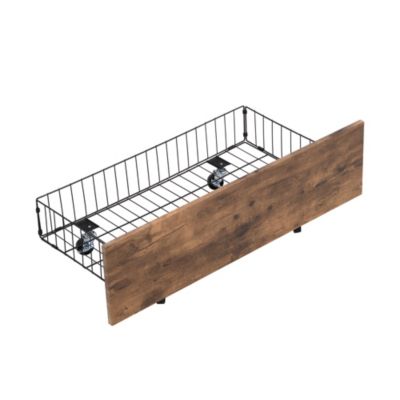 Streamdale Metal Platform Bed with Storage Drawers and Rotatable TV Stand