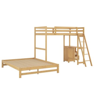 Streamdale Twin Over Full Bunk Bed With Built-In Desk And Three Drawers