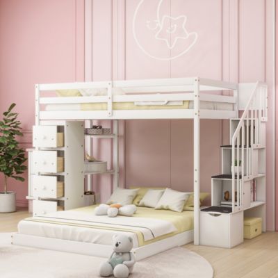 Streamdale Versatile Bunk Bed with Storage and Shelves
