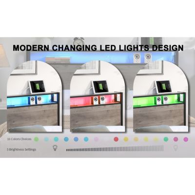 Streamdale Queen bed frame with charging headboard