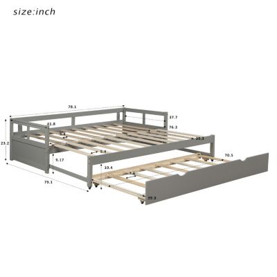 Streamdale Extending Daybed With Trundle, Wooden Daybed With Trundle Twin