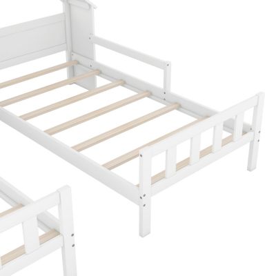 Streamdale White Twin Platform Bed with Headboard and Nightstand