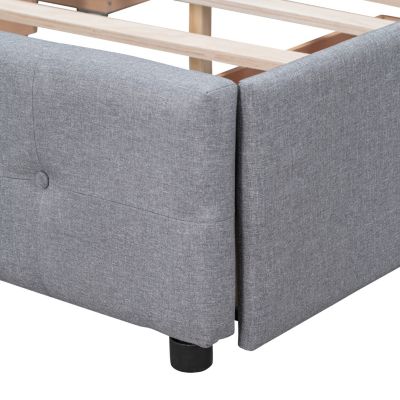 Streamdale Linen Platform Bed with Drawers