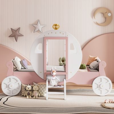 Princess Carriage Bed with Wood Platform