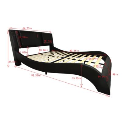 Streamdale Queen Platform Bed with LED, Bluetooth, Massage