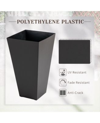 Tall Square Planter with Drainage Holes, Indoor and Outdoor