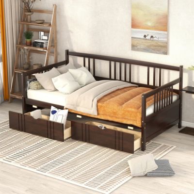 Streamdale Twin Size Daybed Wood Bed With Two Drawers