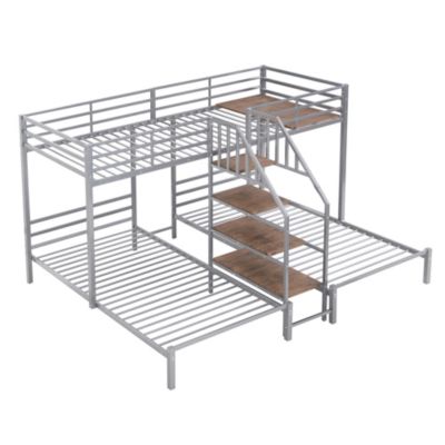 Streamdale Triple Bunk Bed w/ Staircase & Storage