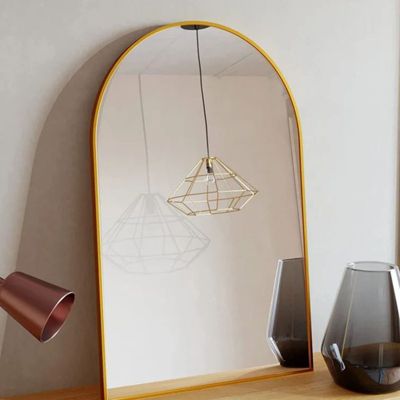 Arched Wall Mounted Mirror 24"x36" in Gold