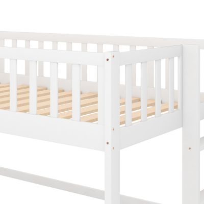 Streamdale Twin Size Low Loft Bed With Ladder And Slide