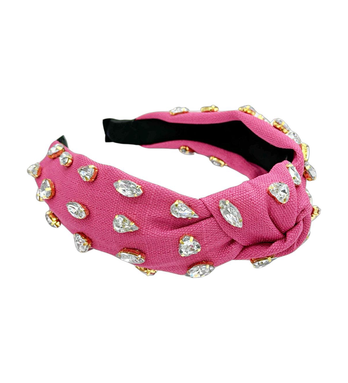 Women s Traditional Woven Headband - Hot Pink Gem - Bright pink