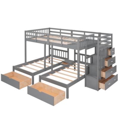 Streamdale Triple Bunk Bed with Drawers and Rails