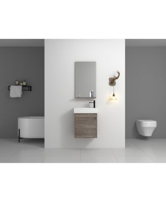 18" Floating Wall-Mounted Bathroom Vanity With Resin Sink & Soft-Close Cabinet Door
