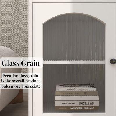 Streamdale Modern White Wine Cabinet with Glass Door and Removable Racks