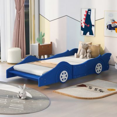Streamdale Twin Size Race Car-Shaped Platform Bed With Wheels