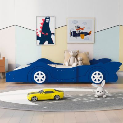 Streamdale Twin Size Race Car-Shaped Platform Bed With Wheels