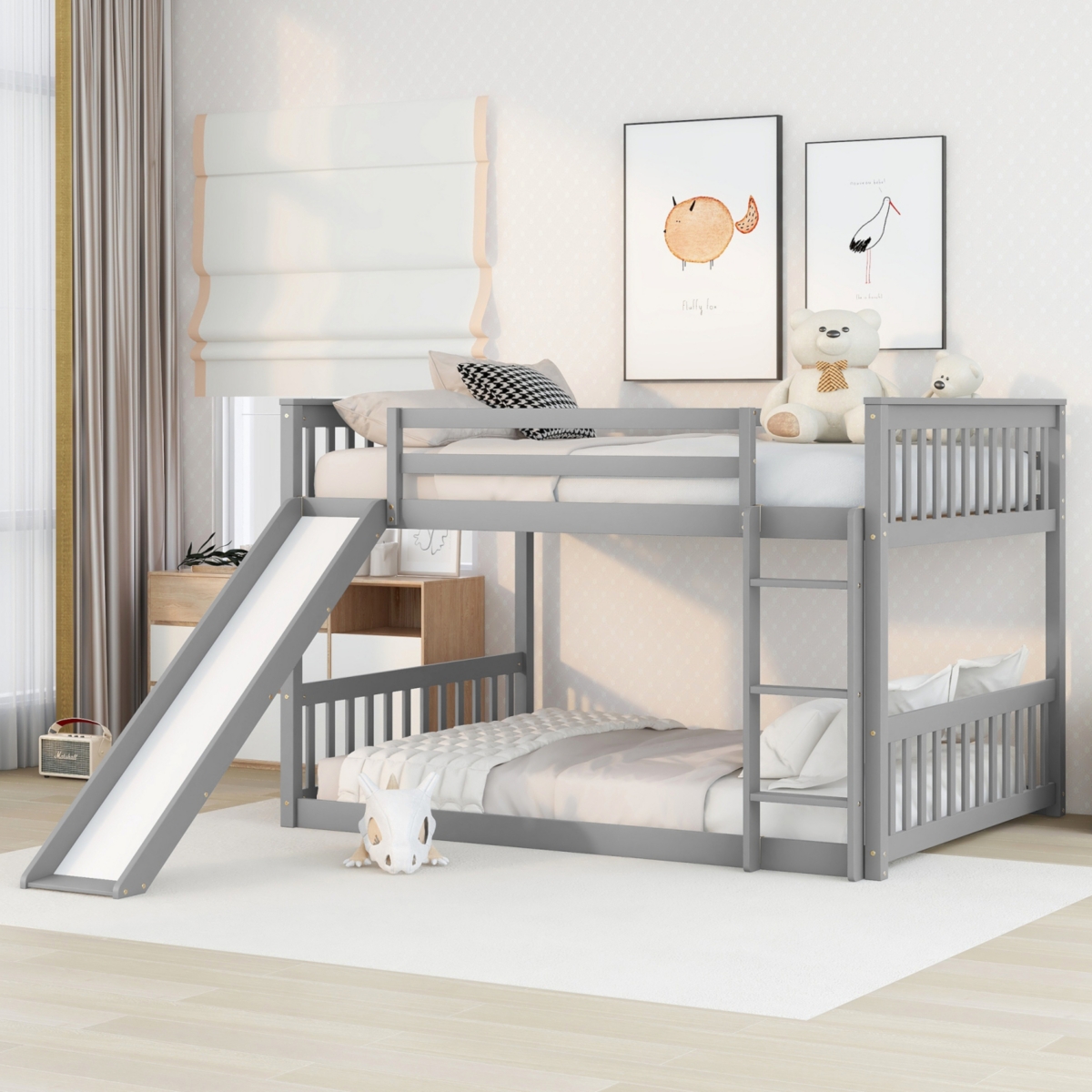 Simplie Fun Full Over Full Bunk Bed With Slide Ii