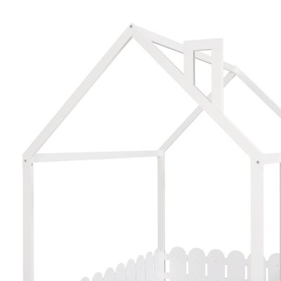 Streamdale Full Size Wood House Bed with Fence