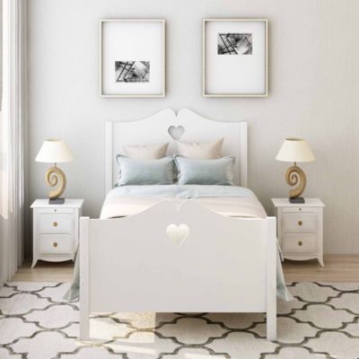 Streamdale Twin Bed Frame with Wood Slats, Headboard, and Footboard