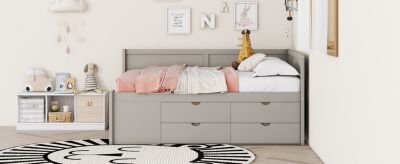 Full Size Daybed With Drawers And Shelves