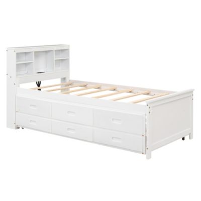 Streamdale Twin Platform Bed with Storage and Trundle