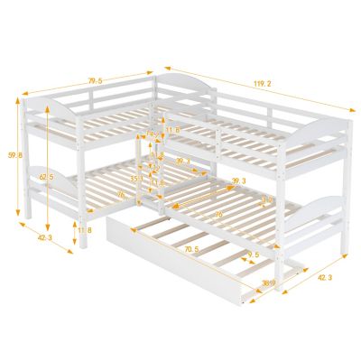 Streamdale Twin L-Shaped Bunk Bed With Trundle