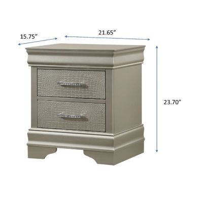 Streamdale Champagne Diamond-Tuft Nightstand