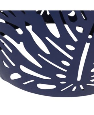 Modern Palm Leaf Side Table with Durable Iron Frame