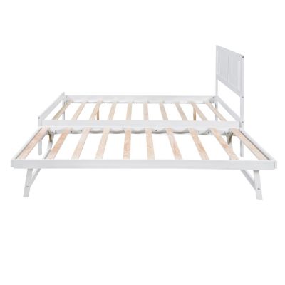 Streamdale Full Size Platform Bed With Adjustable Trundle