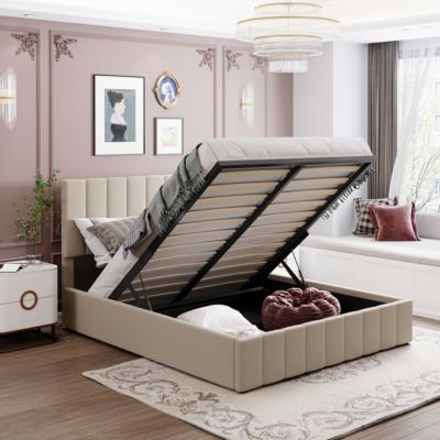 Streamdale Queen Size Upholstered Platform Bed With A Hydraulic Storage System
