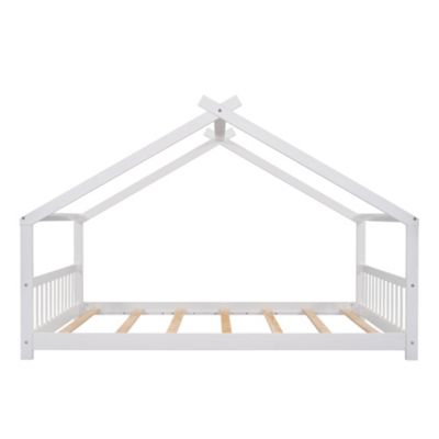  Full Size House Bed Wood Bed, White