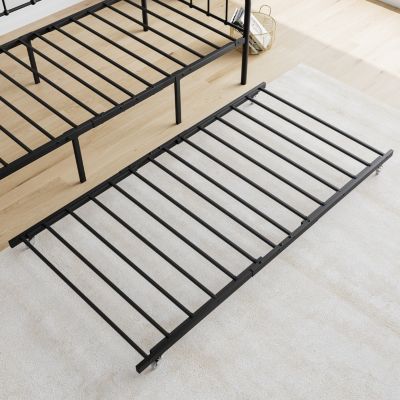 Twin Metal Daybed with Trundle and Slat Support