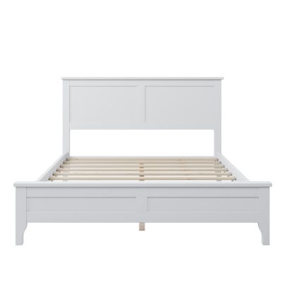 Streamdale Modern White Solid Wood Full Platform Bed