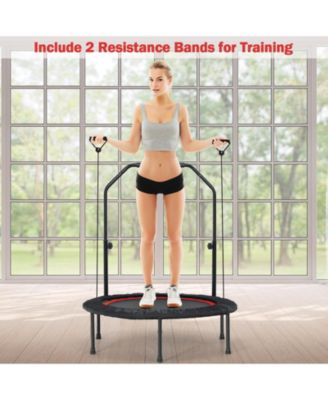 Foldable Fitness Rebounder with Adjustable Resistance Bands for Home Workouts