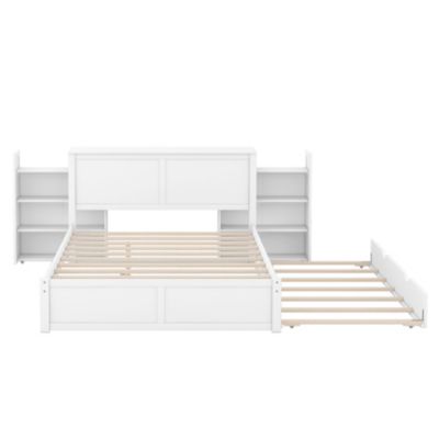 Streamdale Queen Storage Bed with Pull-Out Shelves and Trundle