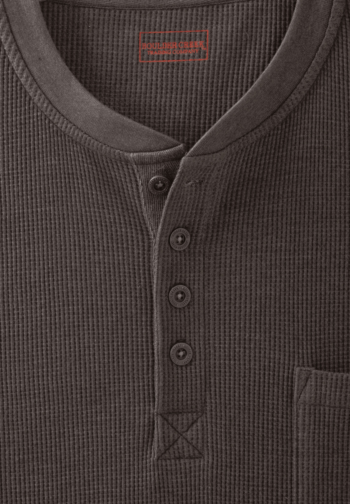 Boulder Creek Big & Tall by KingSize Thermal Pocket Longer-Length Henley