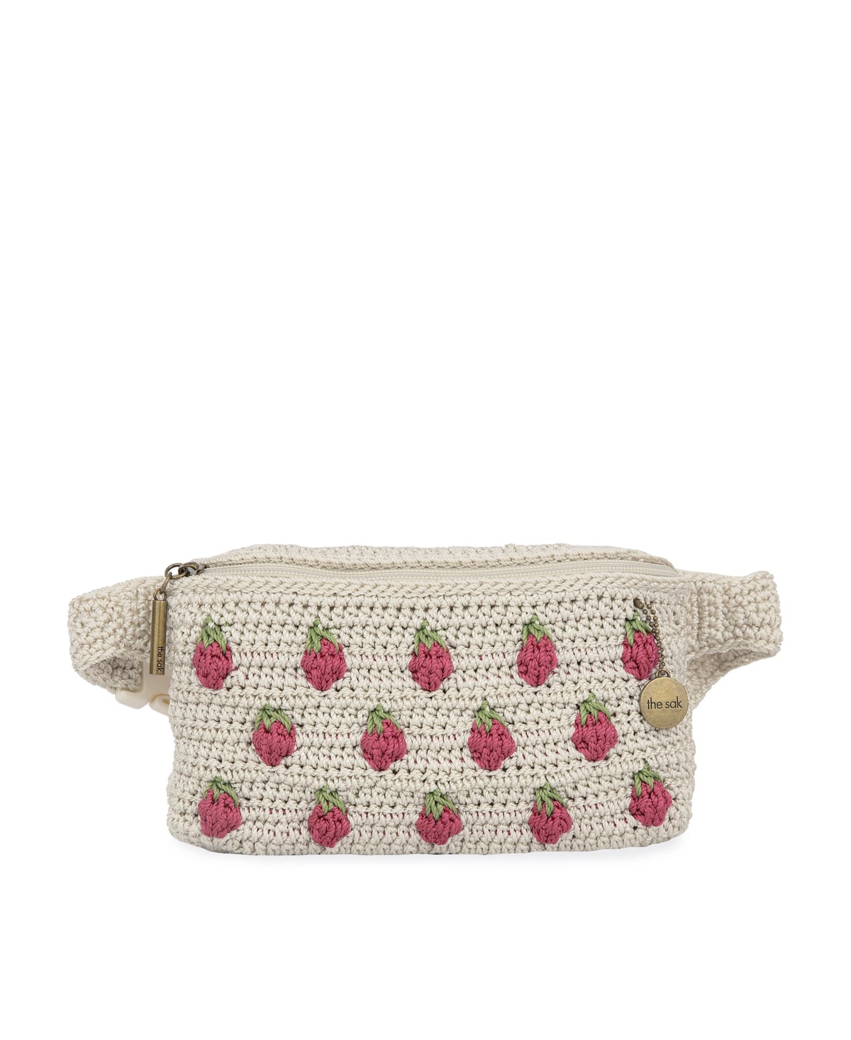 Caraway Crochet Small Belt Bag - Natural Strawberries