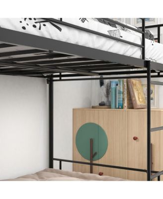 Twin Over Twin Bunk Bed, Metal Frame With Ladder