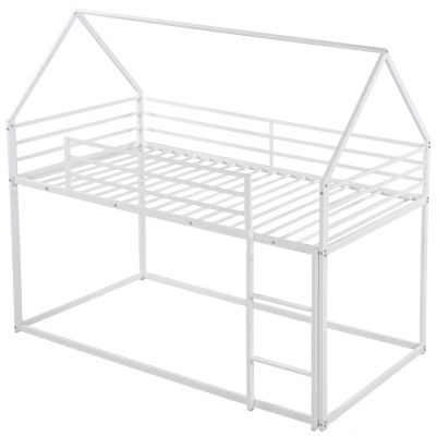Streamdale Twin Over Twin House Bunk Bed With Built-In Ladder