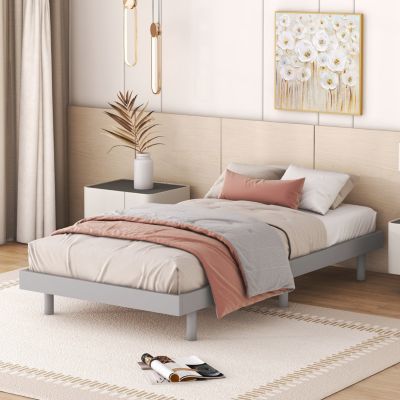 Modern Design Twin Size Floating Platform Bed Frame