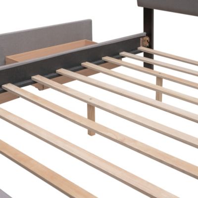 Streamdale Queen Upholstered Platform Bed with Twin XL Trundle and Drawers