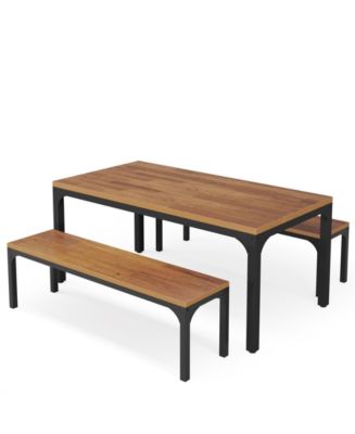 Tribesigns Dining Table Set for 6 People, 3 Pieces Rectangular Kitchen ...