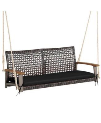 2-Person Rattan Hanging Porch Swing Chair
