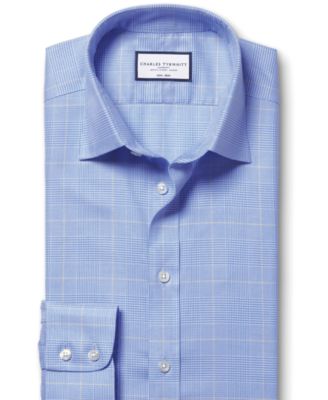 Men's Slim-Fit Non-Iron Glen Plaid Dress Shirt