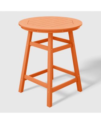 5 PC HDPE Outdoor Patio Dining Bar Table and Counter High Round Stools